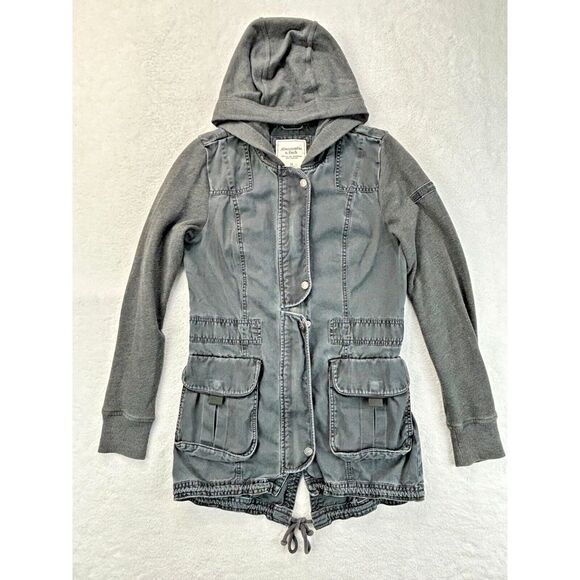 Abercrombie & Fitch Jackets & Blazers - A&F Abercrombie & Fitch‎ Military Utility Hoodie Jacket Women M Gray
